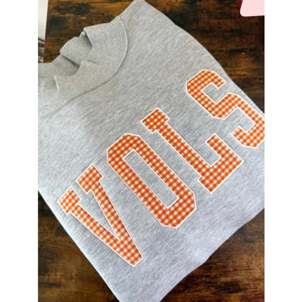 Heather Grey Gingham Tennessee Mockneck