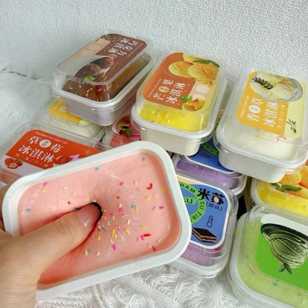 Multicolor Realistic Cake Box Squeeze Toy PU Material Stress Relief Fidget Sensory Toy For Office Study Birthday Halloween Christmas Party,Milk Box Ca