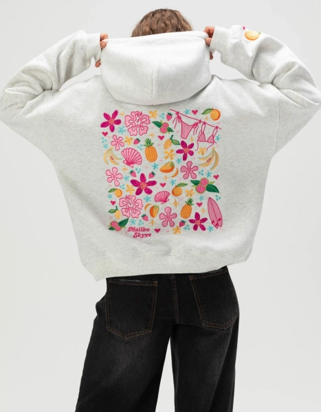 MALIBU SKYYE Costa Rica Womens Hoodie - HEATHER GRAY