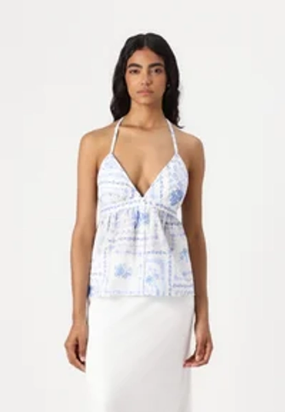HALTER BACK OPEN - Topper - white