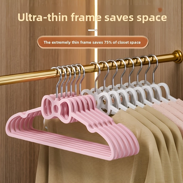 20pcs Set Bow Hanger Hooks, Space-Saving Plastic Hangers with Connectors, 360° Rotating Closet Organizer for Jackets, Dresses, Shirts & Clothes Storage