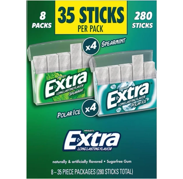 Extra Polar Ice & Spearmint Sugar Free Chewing Gum Variety Pack
