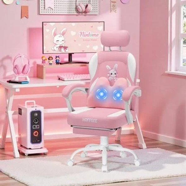hoffree Pink Gaming Chair