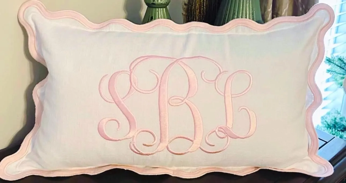 Monogram throw pillow (EMS)