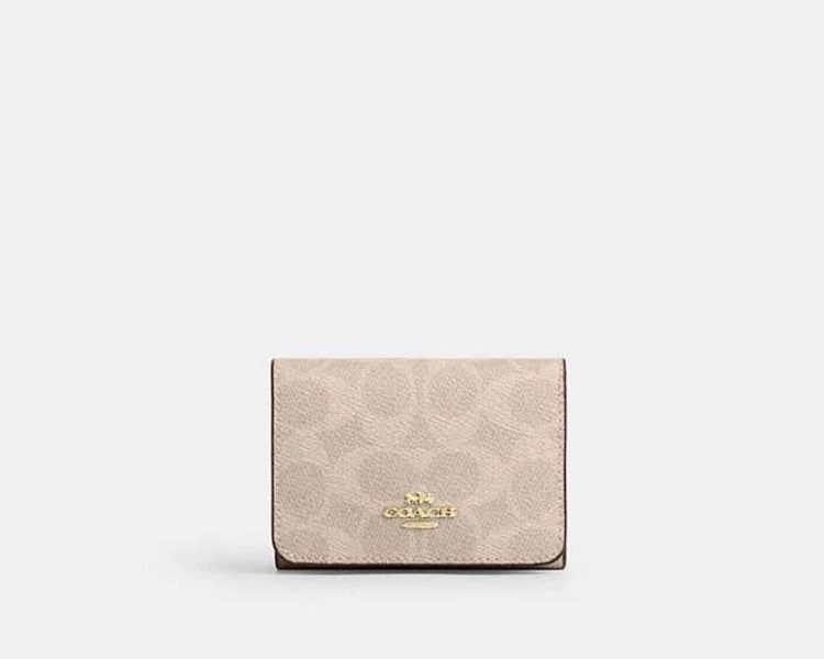 Coach Women's Card Holder Wallet in Blocked Signature Canvas