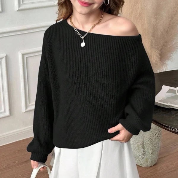 SHEIN Girls Off Shoulder Knit Sweater
