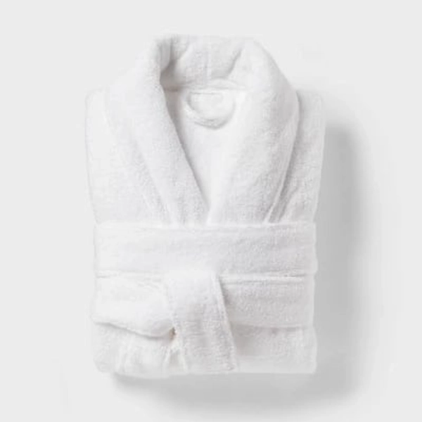 S/M Spa Plush Bath Robe White - Threshold™