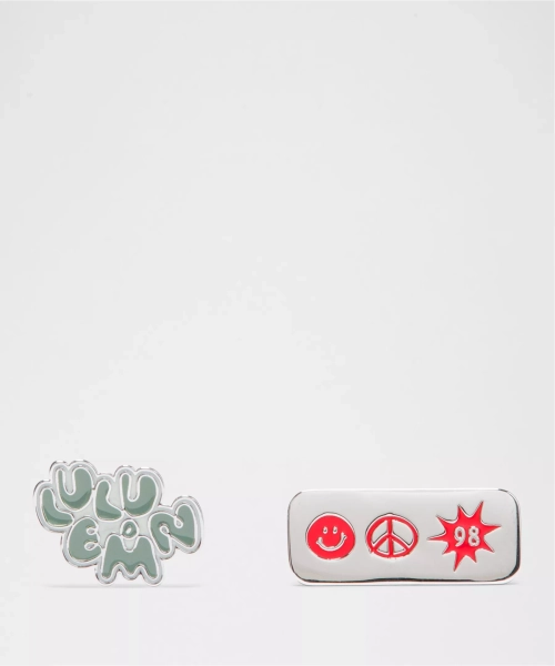 Collectible Pins *2 Pack - Crater Blue/Lululemon Red - ONE SIZE