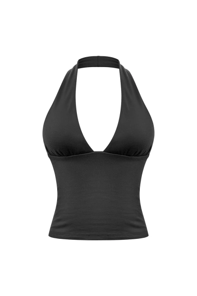 Tresser™ Sleeveless Halter Open Back Cropped Double-Layer Top