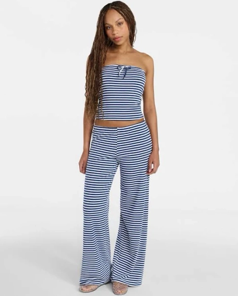 No Boundaries Striped Tube Top and Pants Set
