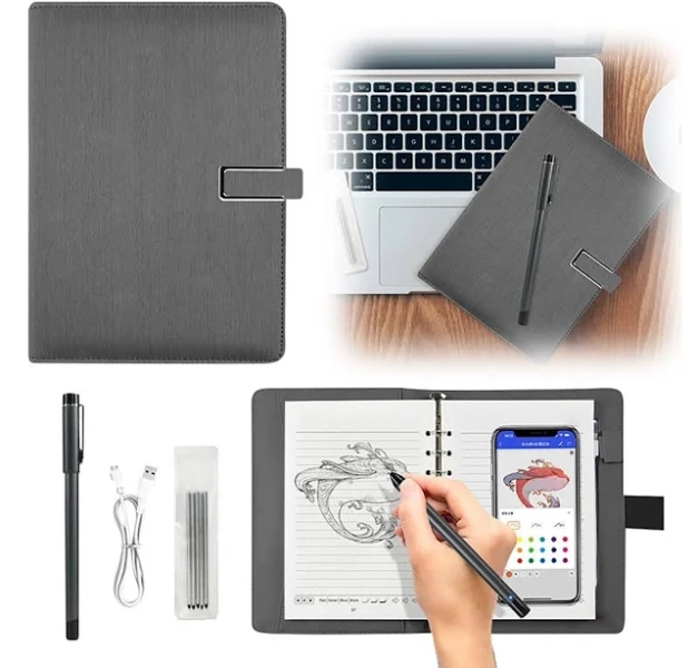 Syncify Digital Sketchbook, Syncify Digital Sketchbook Pro V2, Bluetooth 5.0 Smart Sync Pen & Notebook, Writing, Note-Taking,Drawing (B)