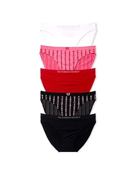 Victoria's Secret Women's 5-Pack Seamless Hearts Bikini Panties