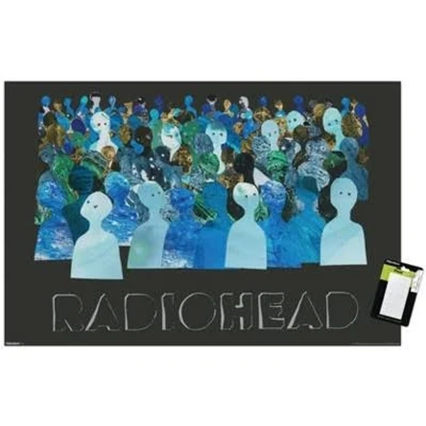Trends International Radiohead Blue Crowd Silhouettes Framed Wall Poster Prints