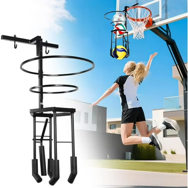 Automatic Volleyball Training Equipment Aid, Heavy Duty Volleyball Spike Serve Trainer for 3-Ball Training, Height Adjustable Volleyball Rebounder Practice Setter Training Equipment(No Ball)