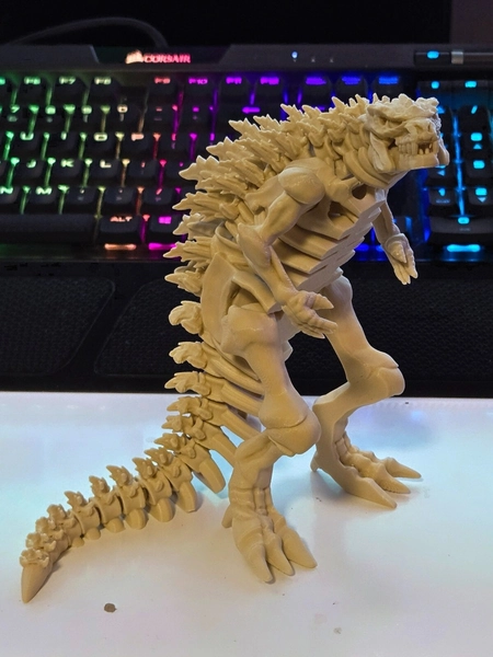 3D Printed Godzilla Skeleton – Highly Detailed &amp; Articulated Model