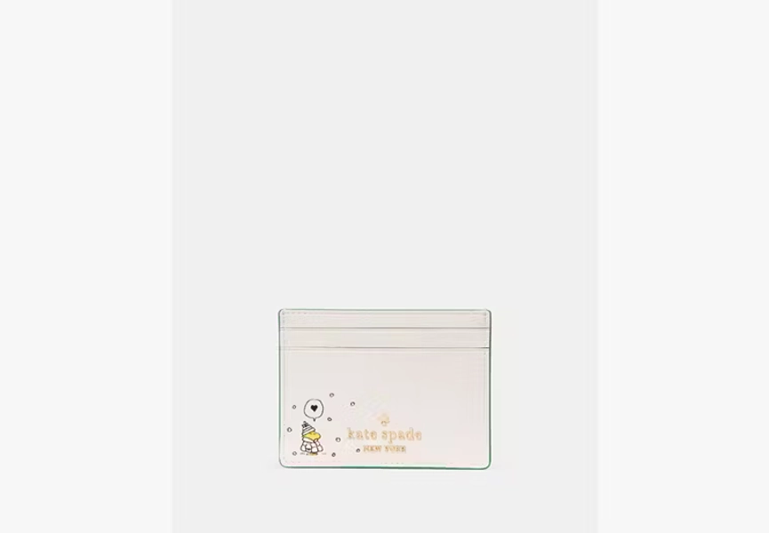 Cream Multi Peanuts X KSNY Snoopy Small Slim Card Holder