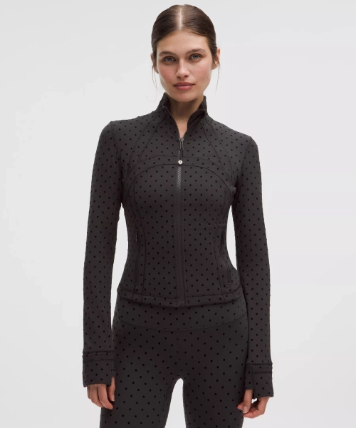 Define Cropped Jacket Nulu *Flocked - Polka Flock Black - 0