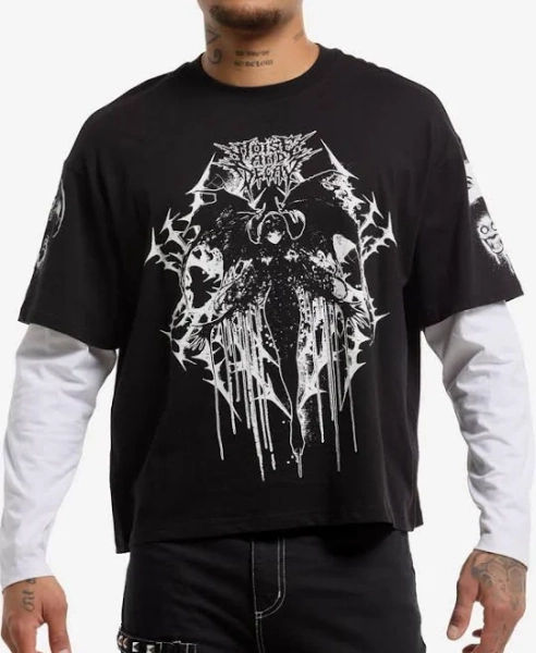 Noise & Decay Anime Demon Twofer Long-Sleeve Graphic T-Shirt