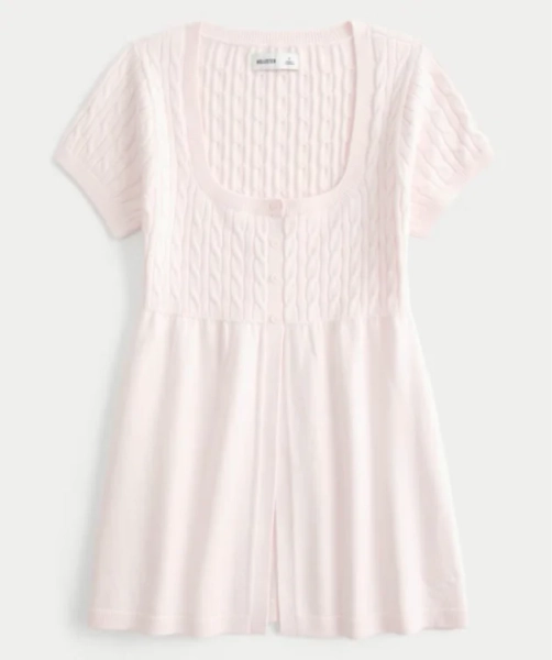 Short-Sleeve Flyaway Babydoll Top