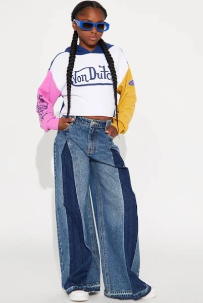 Fashion Nova Kids' Mini Know You Best Wide Leg Jeans