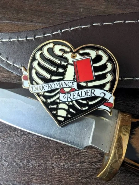 Dark Romance Reader enamel pin