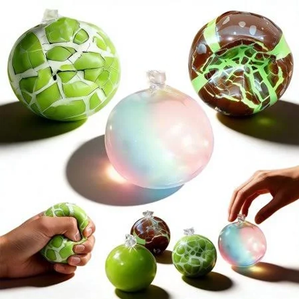 Wax Cracking Squishies Toy, Cracking Wax Ball Squishies, Wax Squishies, Snowball Squishies for Adult, Non-Sticky, Soft Gel Fidget Toy with Crackable
