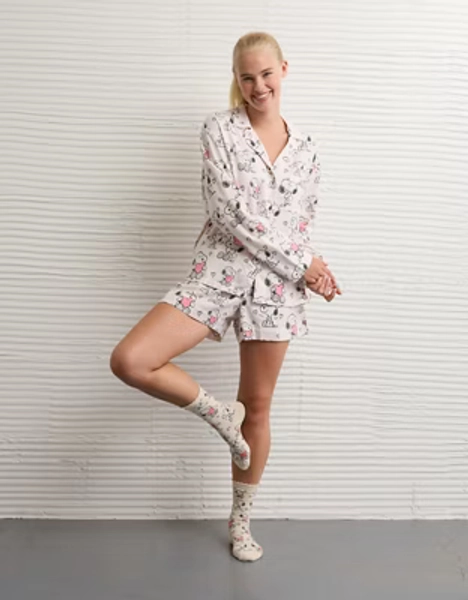 AE Snoopy Valentine's Day Flannel PJ Set