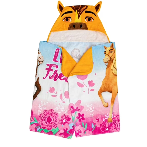 Spirit Riding Free Kids Bath Hooded Towel, Cotton, Dreamworks
