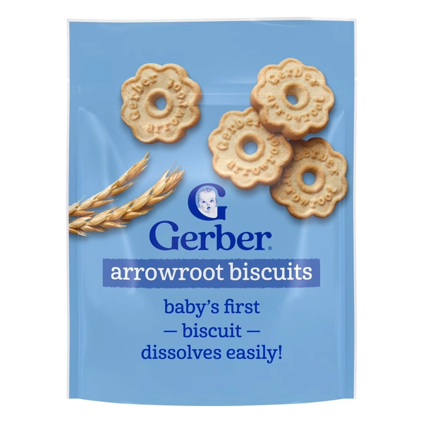 Gerber Baby Snacks Biscuits, Arrowroot, 5.5 oz Bag - Walmart.com