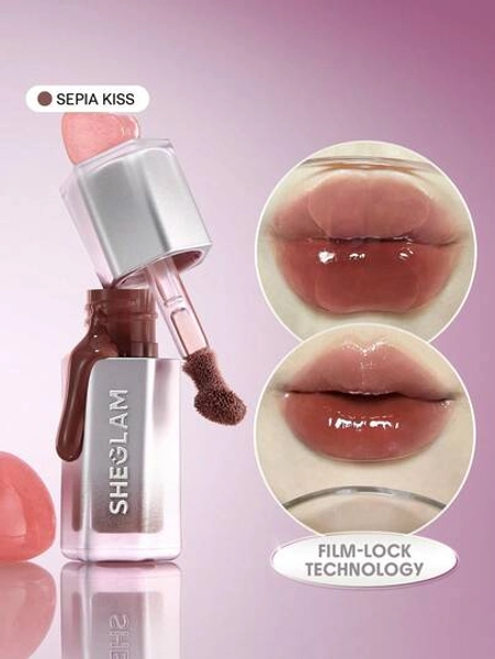 SHEGLAM Glass Lock Air Gloss-Sepia Kiss Brand Beauty Makeup Face Paint Cosmetic For Women Girls Perfect For Fall Winter Ideal For Y2K Fancy Fashion Suitable For Birthday Christmas Present Party Ready Best Color