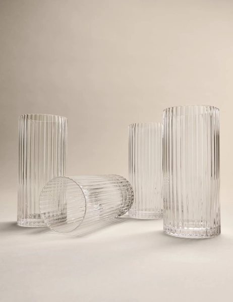 Set of 4 Celine Ribbed Hi Ball Glasses