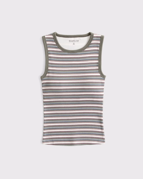 Bra-Free Rib High-Neck Tank