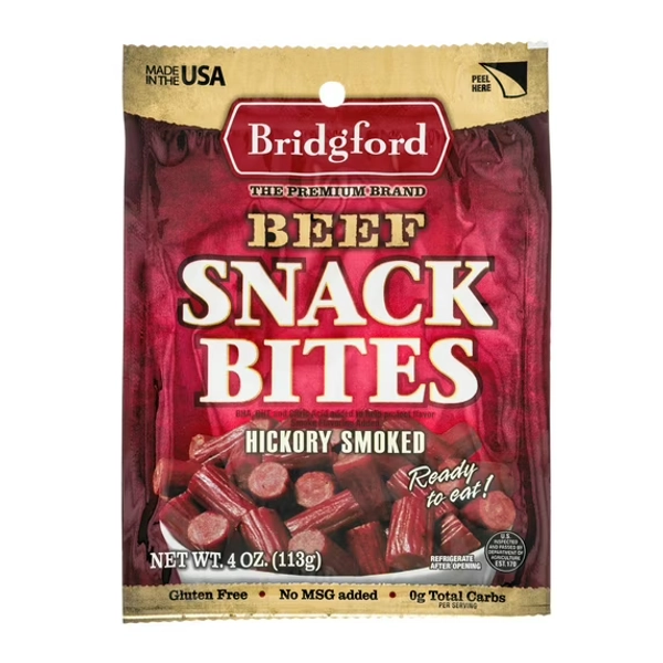 Bridgford Beef Snack Bites Hickory Smoked, 4.0 oz