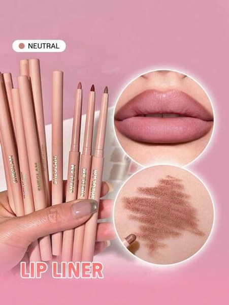 SHEGLAM So Lippy Lip Liner-Neutral Creamy Matte Lip Liner Pencil High Pigment Not Easy To Fade Silky Smooth Matte Contour Tint Lip Makeup Lip Combo Brand Beauty Makeup Face Paint Cosmetic For Women Girls Perfect For Spring Summer Ideal For Y2K Fancy Fashion Suitable For Birthday Mother'S Day Gift Rave Party Ready Best Color