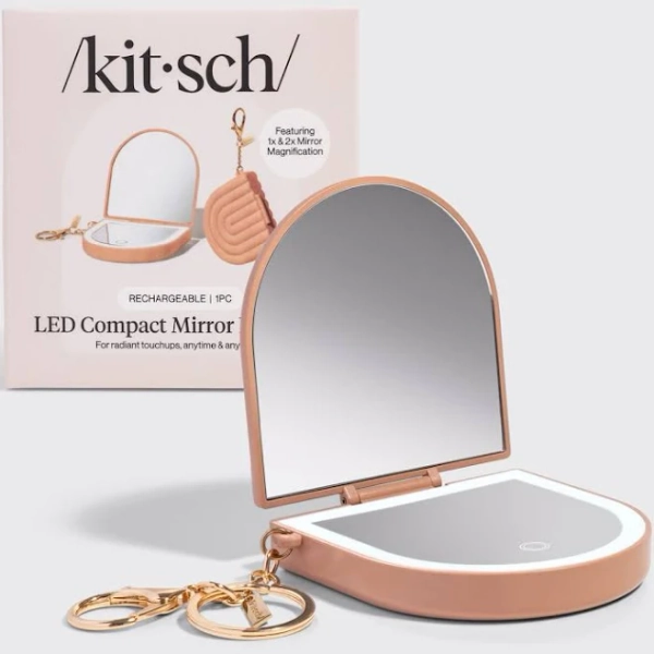 Kitsch Terracotta Compact Mirror Keychain