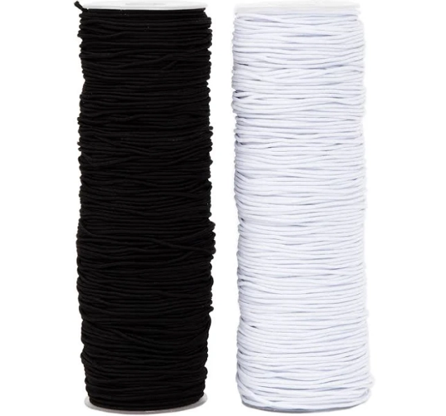 Cousin DIY 1 mm Black & White Stretch Cord