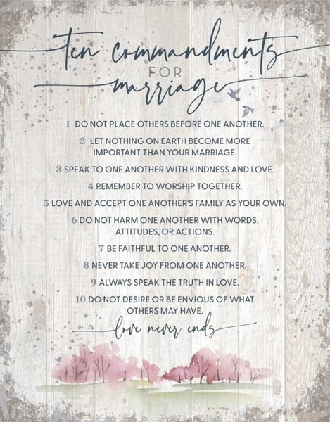 Wall Plaque-Timberland Art 11.75X15-Ten Commandments For Marriage: Free Delivery at Eden.co.uk