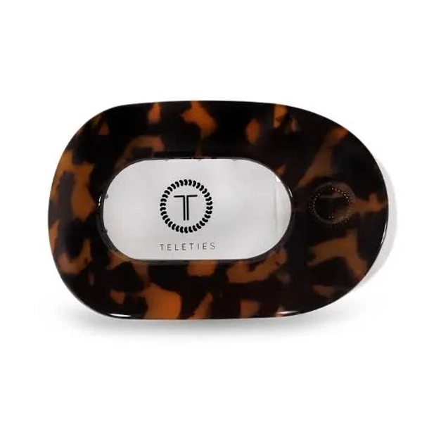 TELETIES Flat Round Clip - Tortoise (Small)