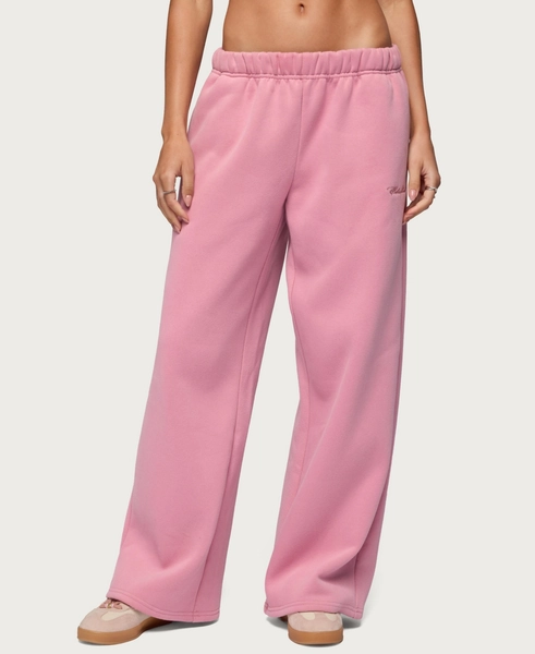 Edikted Women's Basic Girl Wide Leg Sweatpants - Pink