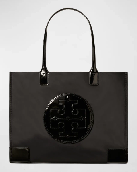 Ella Patent Recycled Nylon Tote Bag