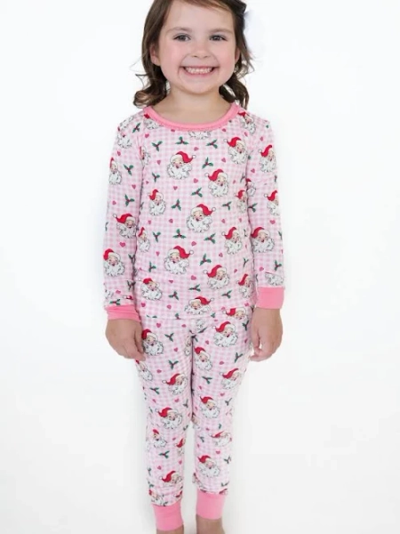 RuffleButts Girls' Dear Santa Ruffle Pajama Set