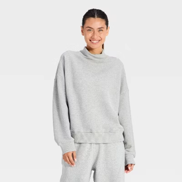 Women's Mockneck Active Pullover - JoyLab™ Gray XXL