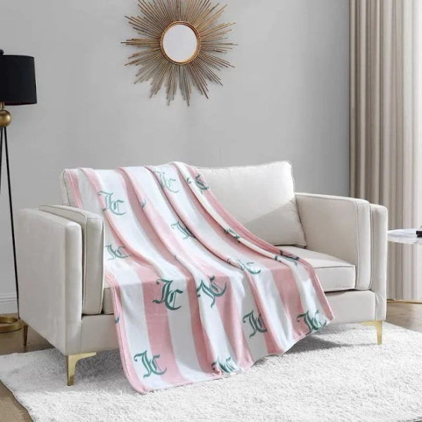 Juicy Couture Cabana Plush Throw Blanket