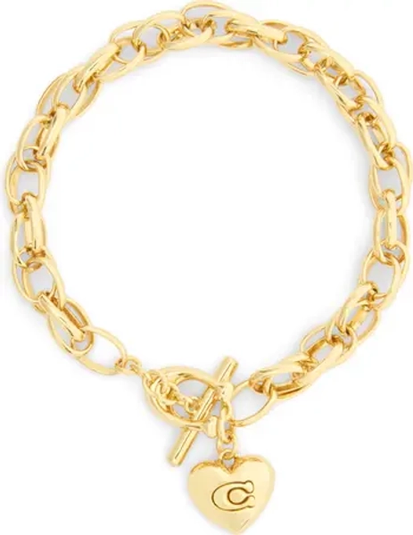 Brushed Link Heart Flex Bracelet