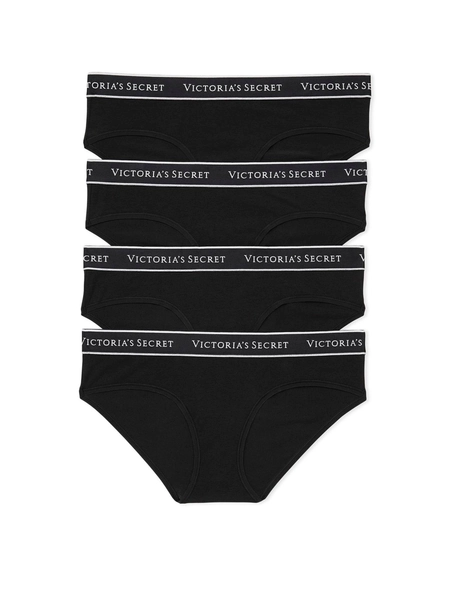 Black Hipster Logo 4 Pack Knickers