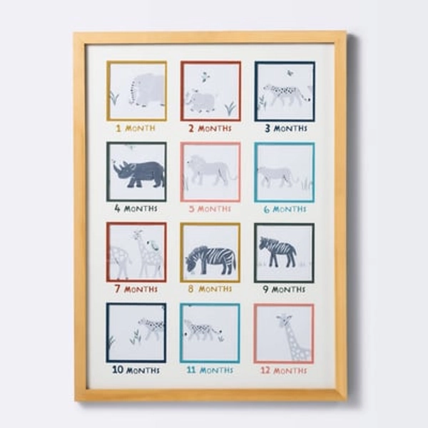 Milestone 4" x 4" Image Opening Picture Frame - Multi Bright with Natural Frame - Cloud Island™