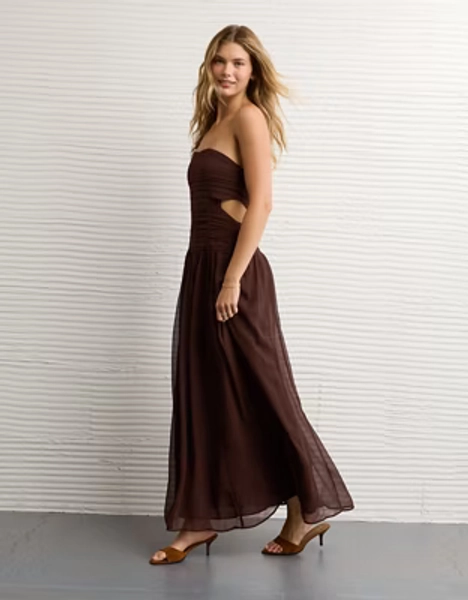 AE Strapless Cut-Out Maxi Dress