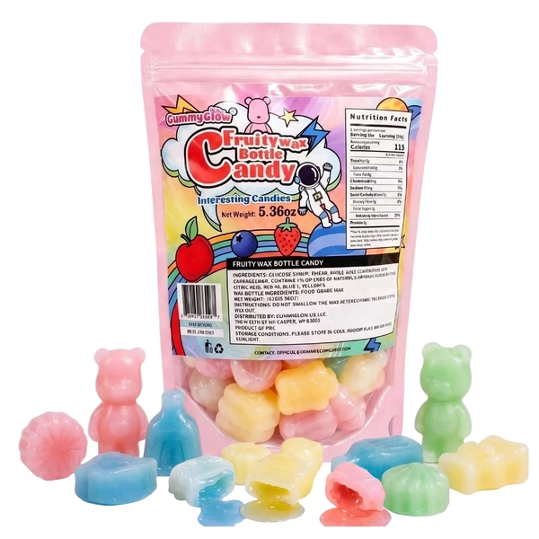 GummyGlow Wax Candy Assorted Fruit Flavored Hard Candy, Wax Bottle Candy Bulk Bag, 5.36oz - Walmart.com