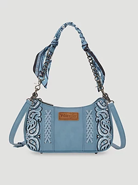 Bandana Print Shoulder Bag:Blue:One Size: | Women's ACCESSORIES | Wrangler®