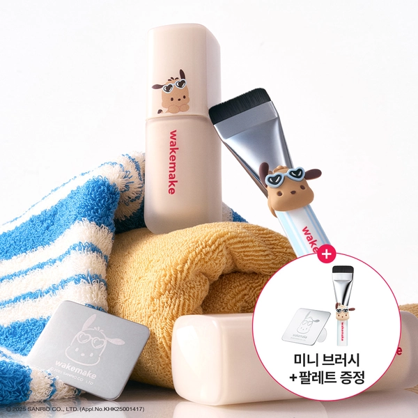 [Tanning Pochacco] Seamless Wear Foundation 30ml Set (+Spatula Brush, Palette) | OLIVE YOUNG Global